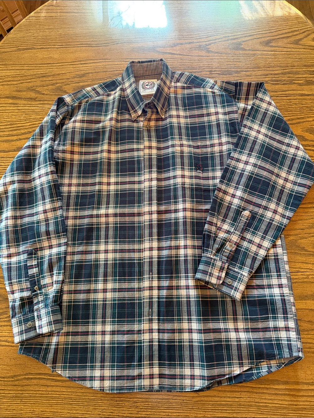 Cinch Men's Oxford Plaid Button-Down Casual Shirt in Black, Tan, Red and Brown